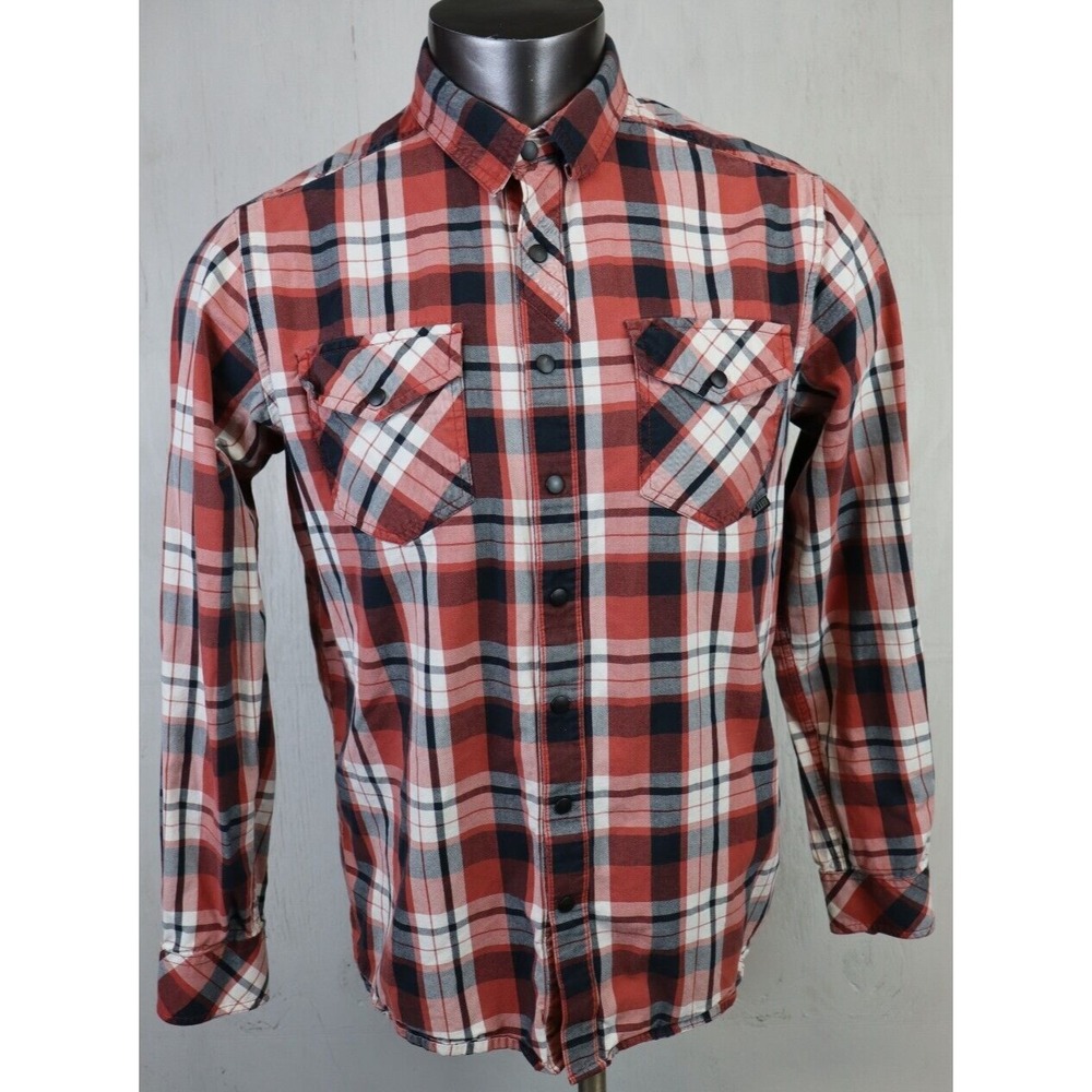 Mens 5.11 Tactical Button Front Shirt Size M Buffalo Plaid Pearl Snap Buttons